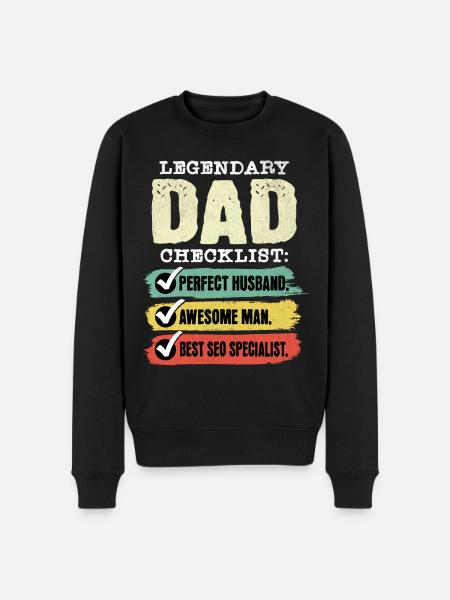 Dad SEO Manager Father's Day - Men's Premium Organic Jumper - black