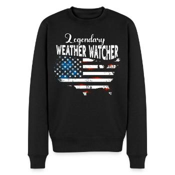 Wetterbeobachter US - Männer Premium Bio Pullover - Schwarz - Vorne - Nico (187cm)