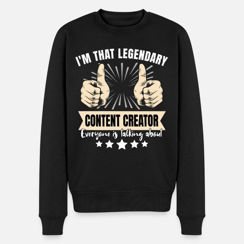 Legendärer Content Creator - Männer Premium Bio Pullover - Schwarz