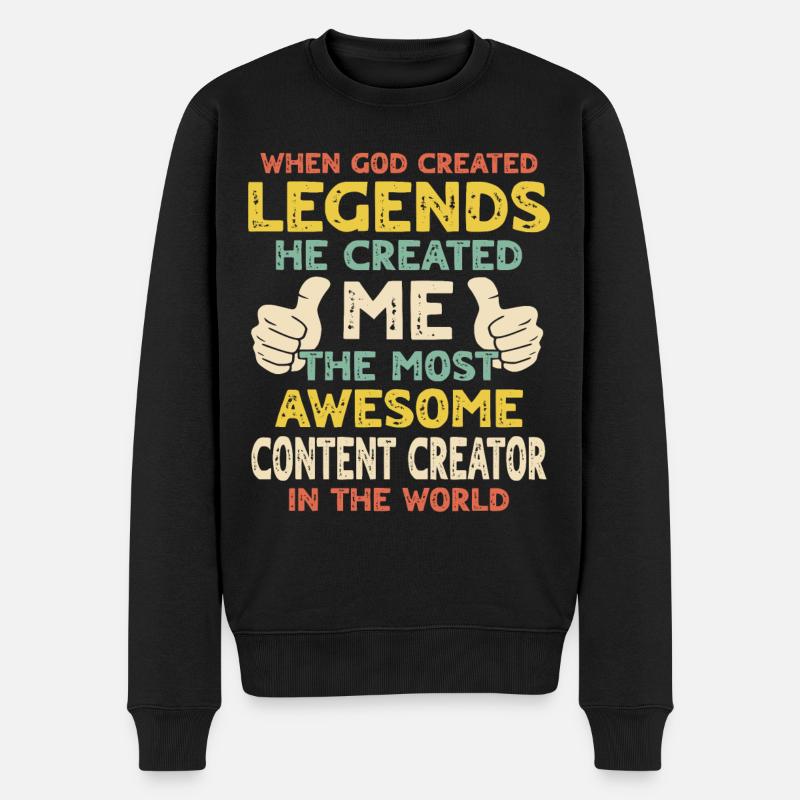 Content Creator - Männer Premium Bio Pullover - Schwarz