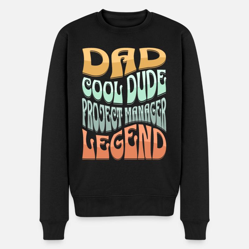 Papa Projektmanager - Männer Premium Bio Pullover - Schwarz