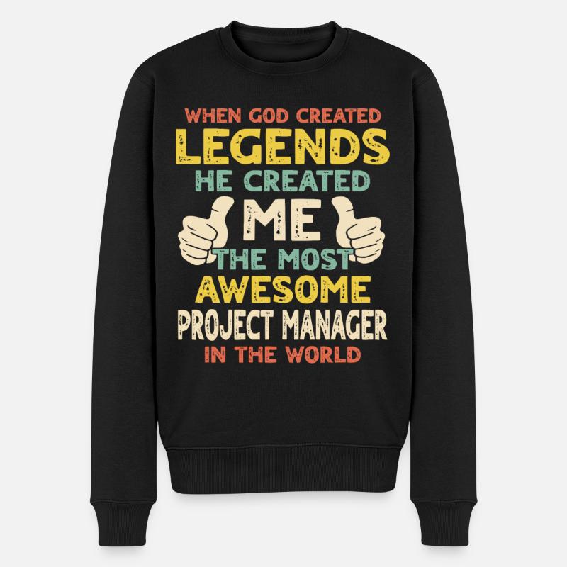 Projektmanager - Männer Premium Bio Pullover - Schwarz