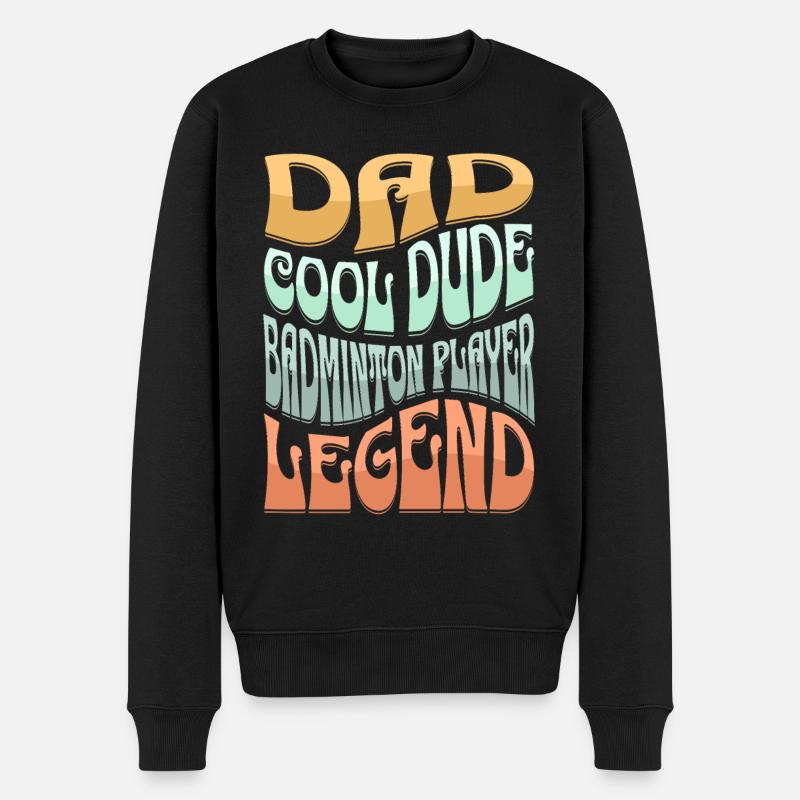 Papa joueur de badminton - Pull Premium bio Homme - noir