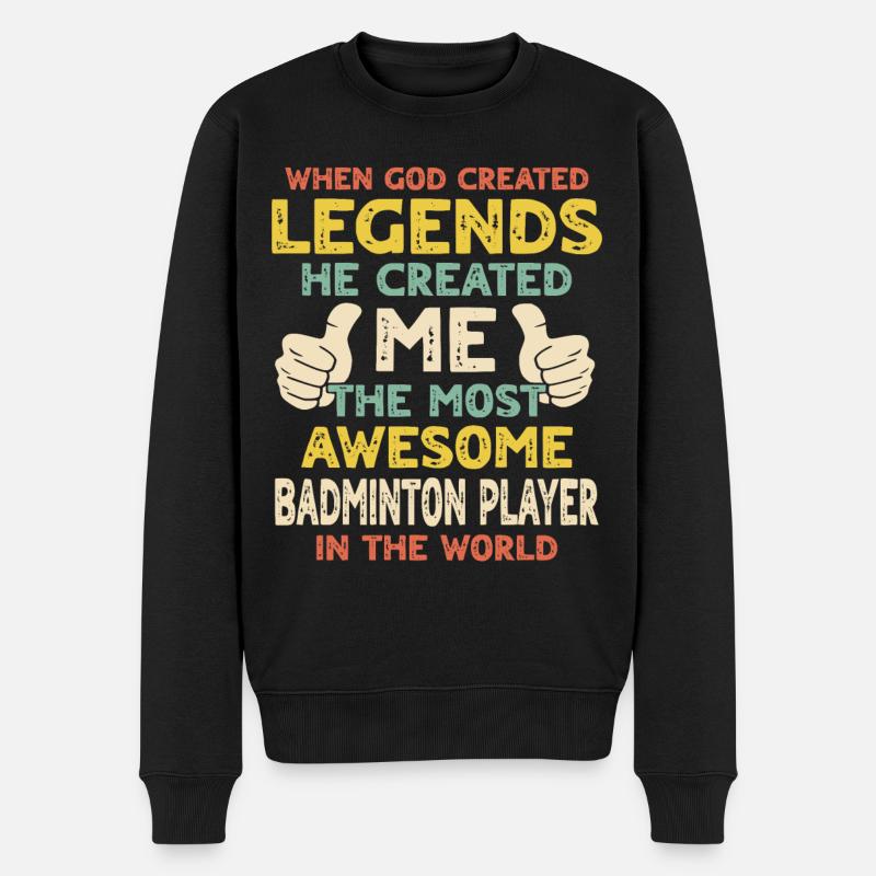 Badmintonspieler - Männer Premium Bio Pullover - Schwarz