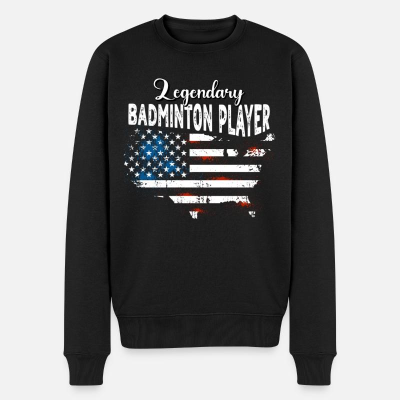 Joueur de badminton US - Pull Premium bio Homme - noir