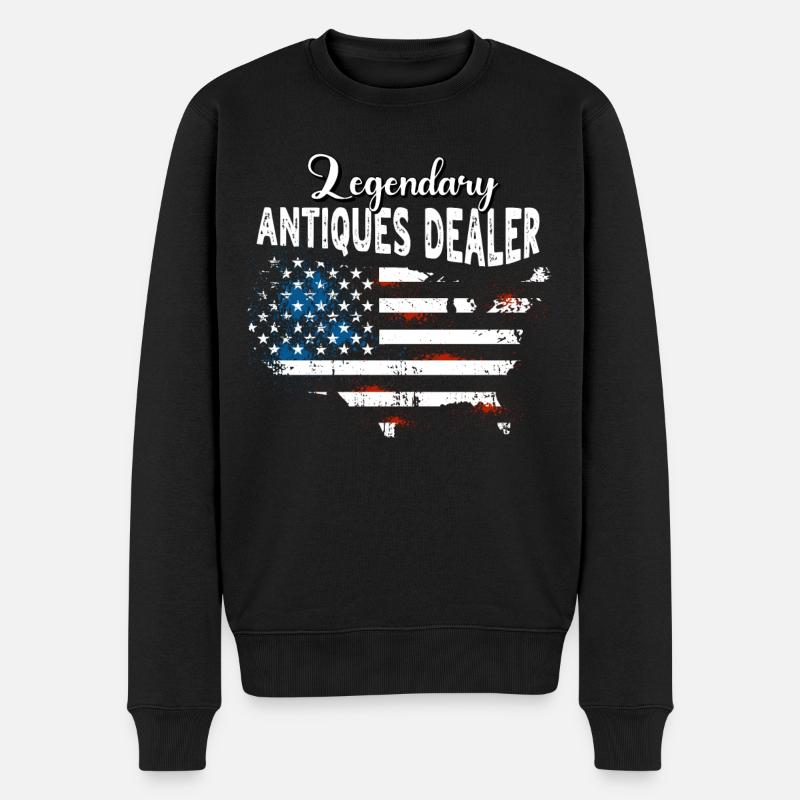 Antiquaire US - Pull Premium bio Homme - noir