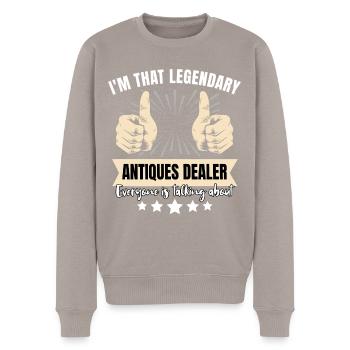 Legendary antique dealer - Men's Premium Organic Jumper - taupe - Front - Nico (187cm)