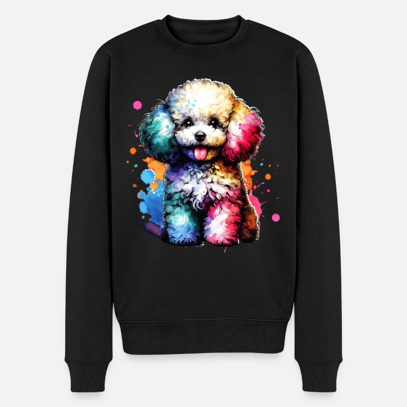 Pudel Geschenk - Männer Premium Bio Pullover - Schwarz