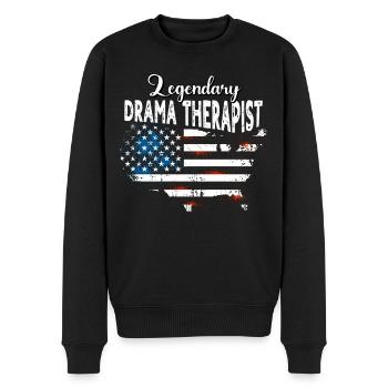 Dramatherapeut US - Männer Premium Bio Pullover - Schwarz - Vorne - Nico (187cm)