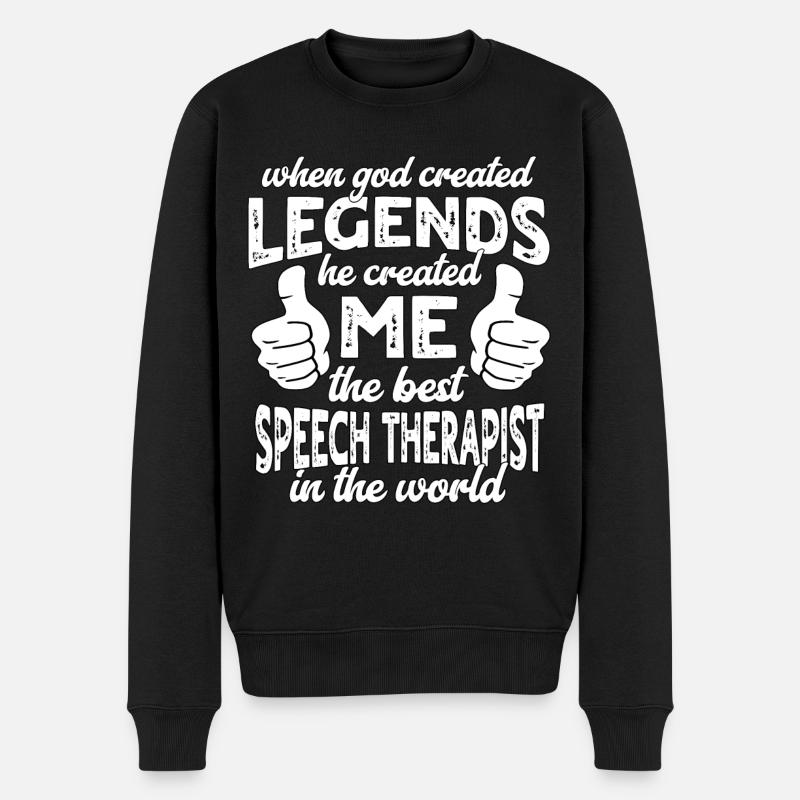Bester Sprachtherapeut Legende - Männer Premium Bio Pullover - Schwarz
