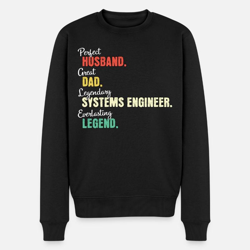 Systems Engineer Dad - Men's Premium Organic Jumper - black