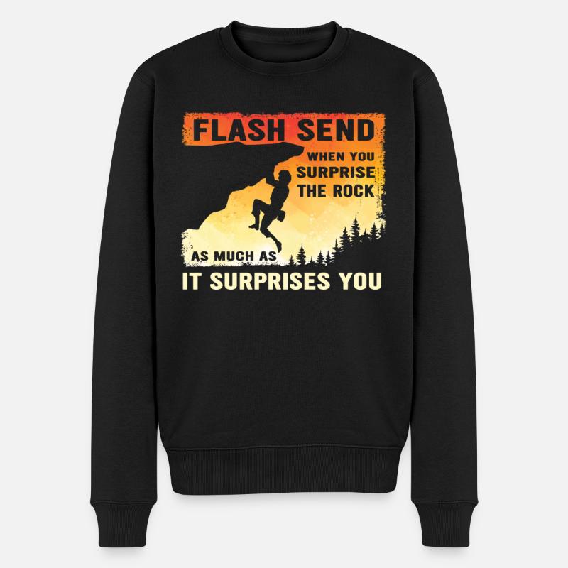 Boulderer Flash Send Bloc - Pull Premium bio Homme - noir