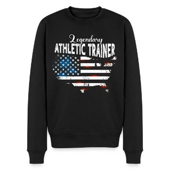 Athletiktrainer US - Männer Premium Bio Pullover - Schwarz - Vorne - Nico (187cm)