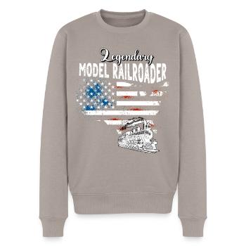 Modèle réduit de chemin de fer US - Pull Premium bio Homme - taupe - Devant - Nico (187cm)