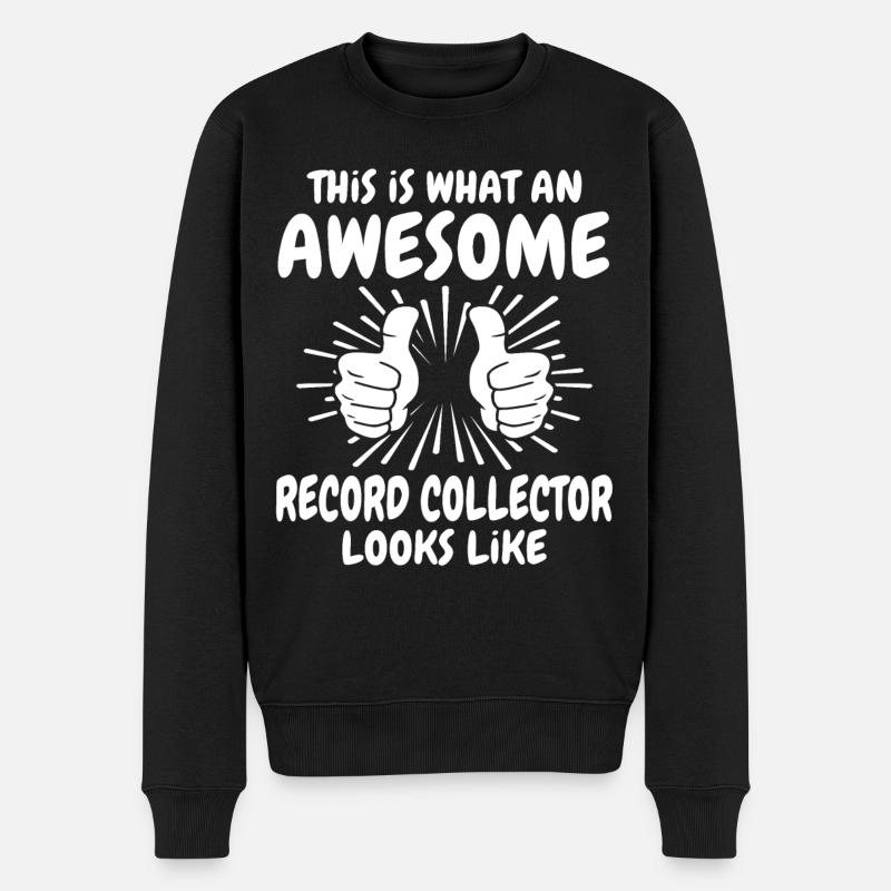Collectionneur de disques - Pull Premium bio Homme - noir
