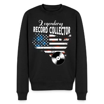 Plattensammler US - Männer Premium Bio Pullover - Schwarz - Vorne - Nico (187cm)