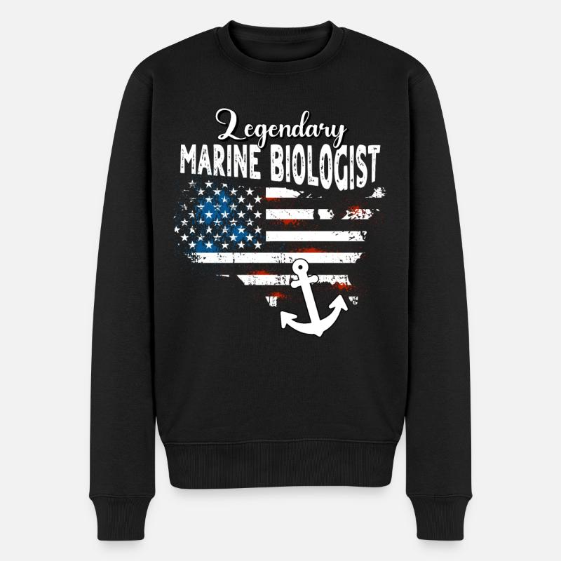 Meeresbiologe US - Männer Premium Bio Pullover - Schwarz
