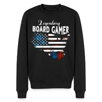 Brettspieler US - Männer Premium Bio Pullover - Schwarz - Vorne - Nico (187cm)
