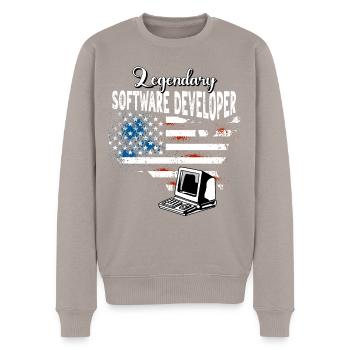 Développeur de logiciels US - Pull Premium bio Homme - taupe - Devant - Nico (187cm)