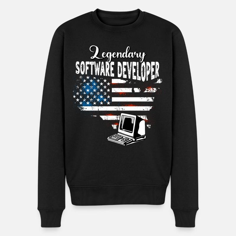 Software Developer US - Men's Premium Organic Jumper - black