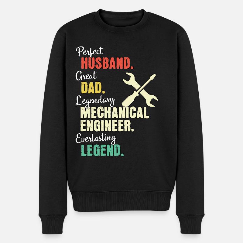 Ingénieur mécanique papa - Pull Premium bio Homme - noir
