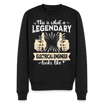 Ingénieur électricien légendaire - Pull Premium bio Homme - noir - Devant - Nico (187cm)