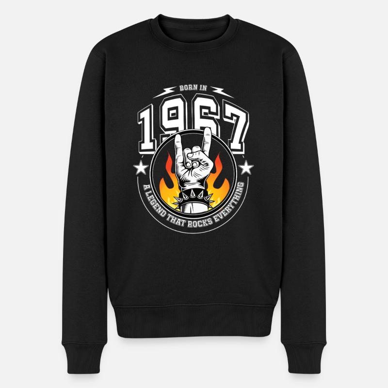 1967 Anniversaire, rock tout - Pull Premium bio Homme - noir