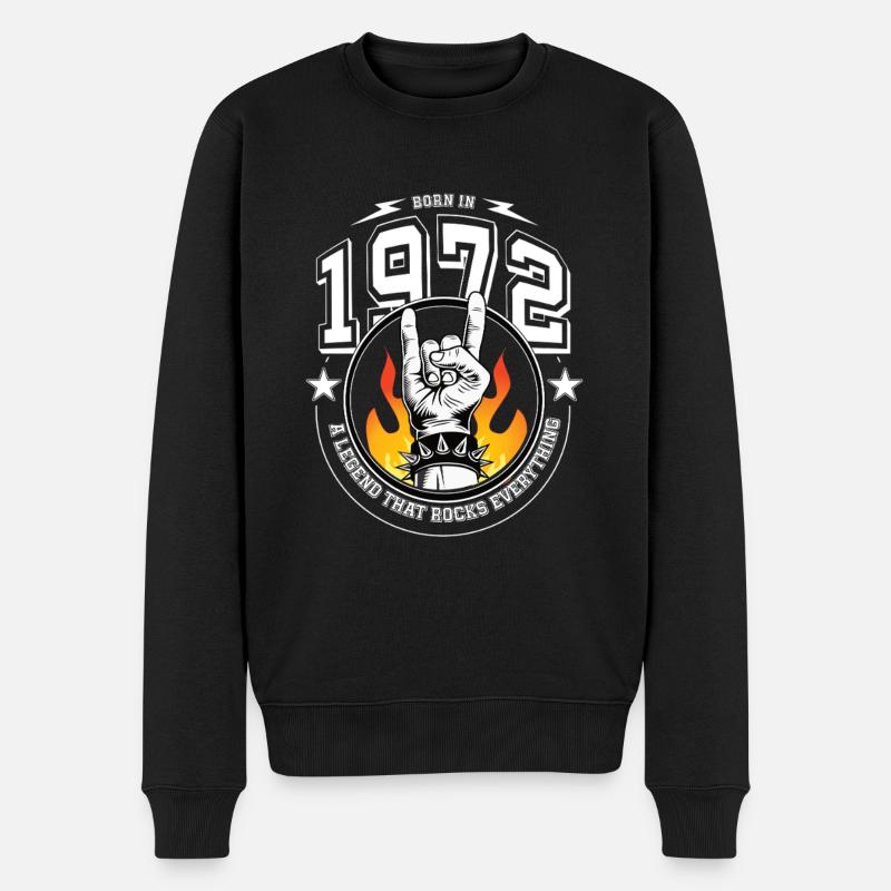 1972 Anniversaire, rock tout - Pull Premium bio Homme - noir