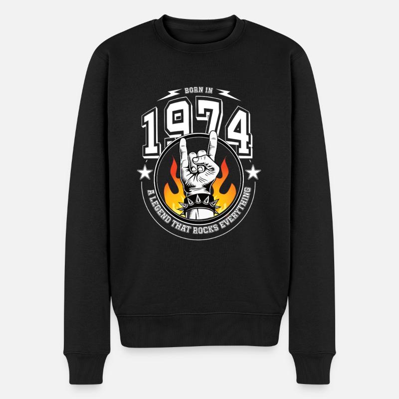 1974 Anniversaire, tout bascule - Pull Premium bio Homme - noir