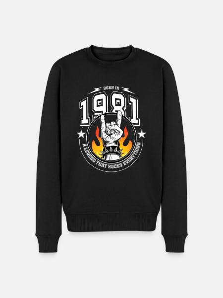 1981 Birthday, rocks everything - Men's Premium Organic Jumper - black
