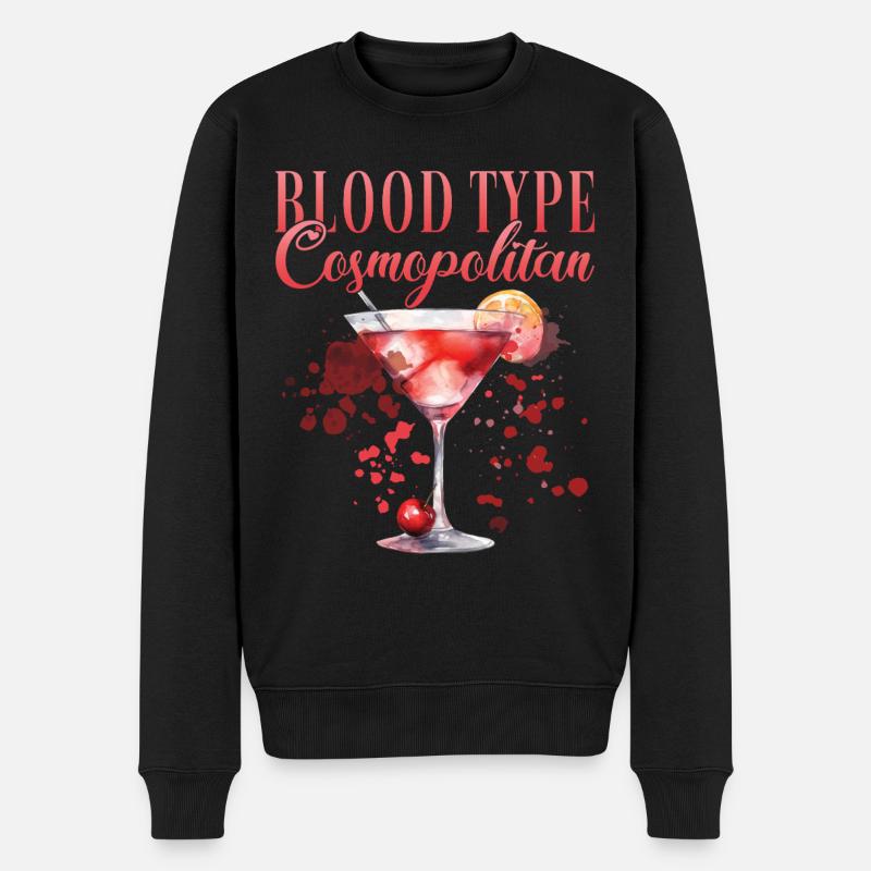 Cocktail Barman Groupe sanguin Cosmopolitan - Pull Premium bio Homme - noir