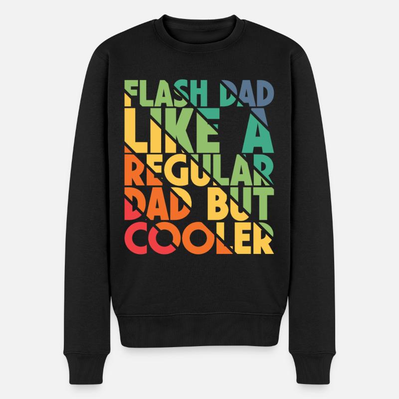 Bouldering Flash Papa Boulderer - Männer Premium Bio Pullover - Schwarz