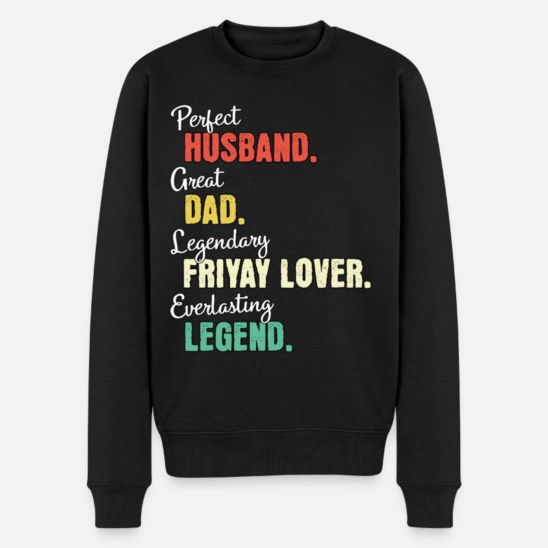 Friyay Papa - Männer Premium Bio Pullover - Schwarz