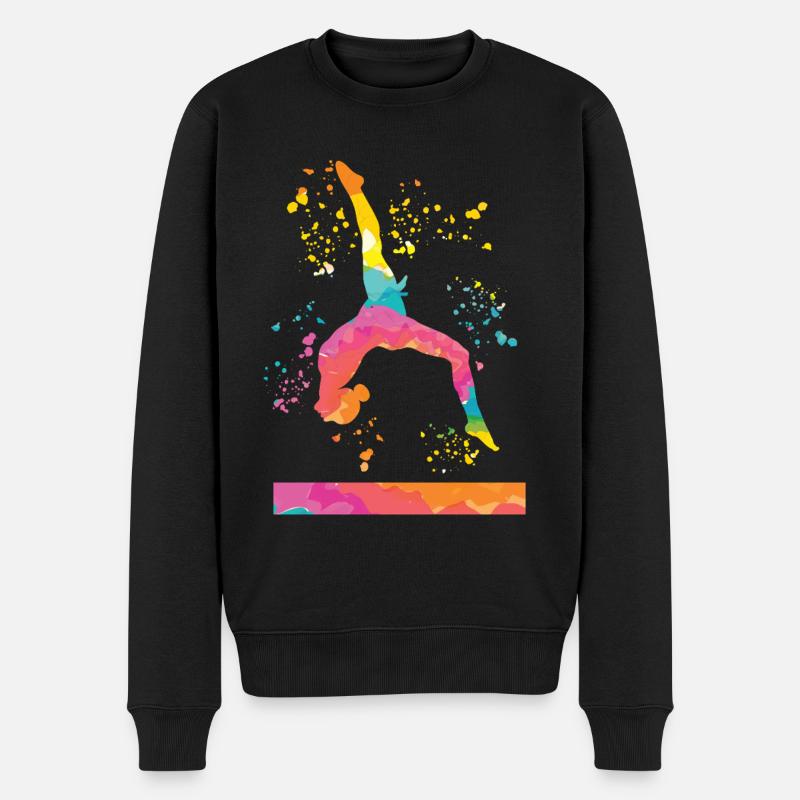 Turnerin Schwebebalken Kunstturnen - Männer Premium Bio Pullover - Schwarz