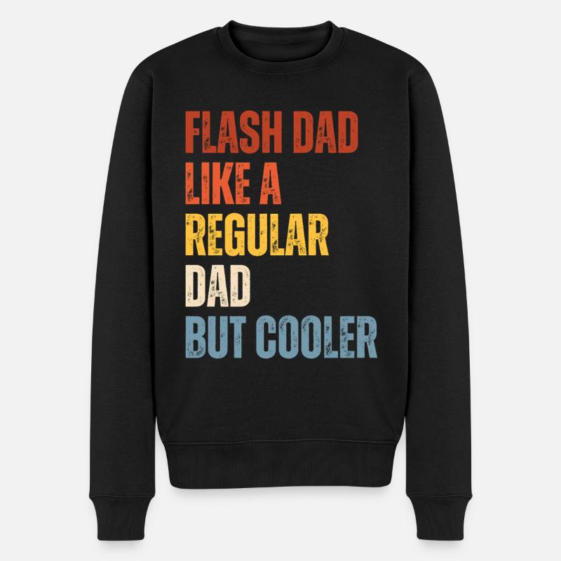Bouldering Flash Papa Boulderer - Männer Premium Bio Pullover - Schwarz