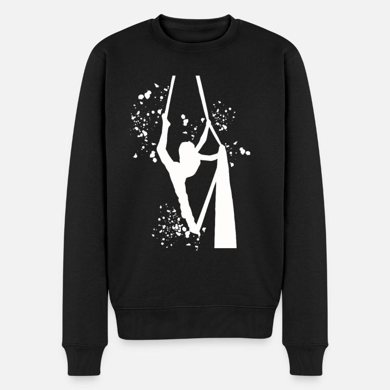 Vertikaltuch Luftakrobatik Aerial Silk - Männer Premium Bio Pullover - Schwarz