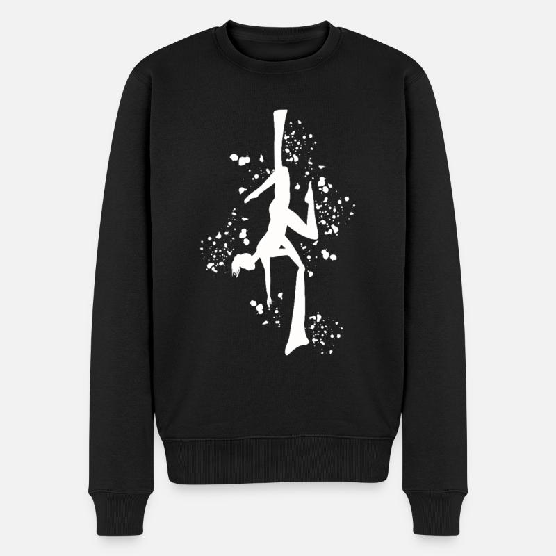 Vertikaltuch Luftakrobatik Aerial Silk - Männer Premium Bio Pullover - Schwarz