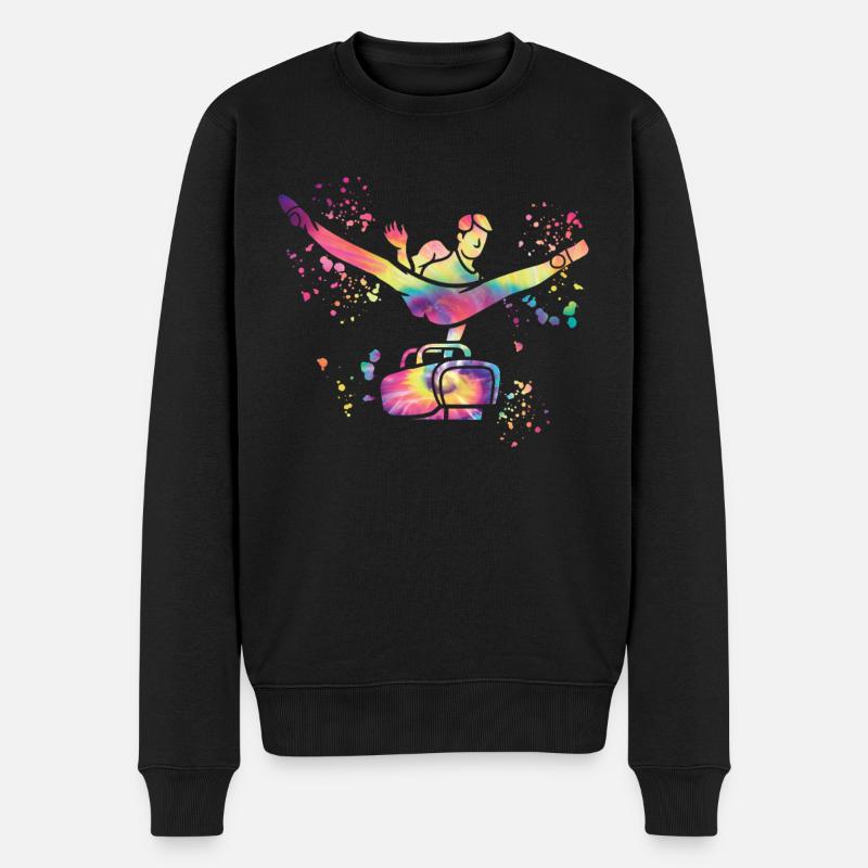 Kunstturnen Pauschenpferd Turner - Männer Premium Bio Pullover - Schwarz