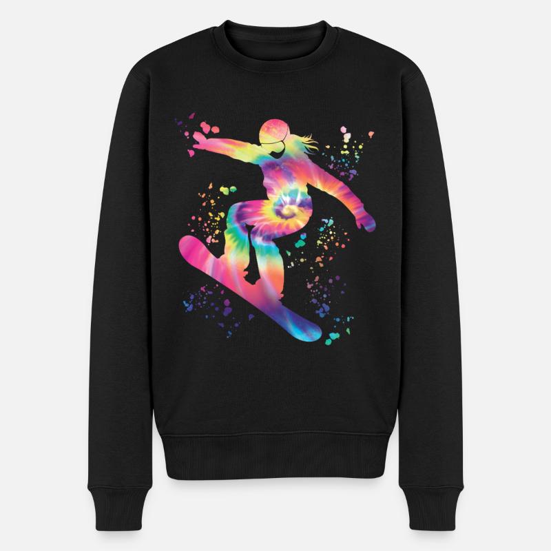 Snowboarder Snowboarding Snowboard - Männer Premium Bio Pullover - Schwarz