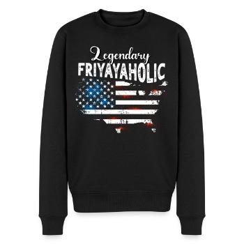 Friyayaholic US - Männer Premium Bio Pullover - Schwarz - Vorne - Nico (187cm)