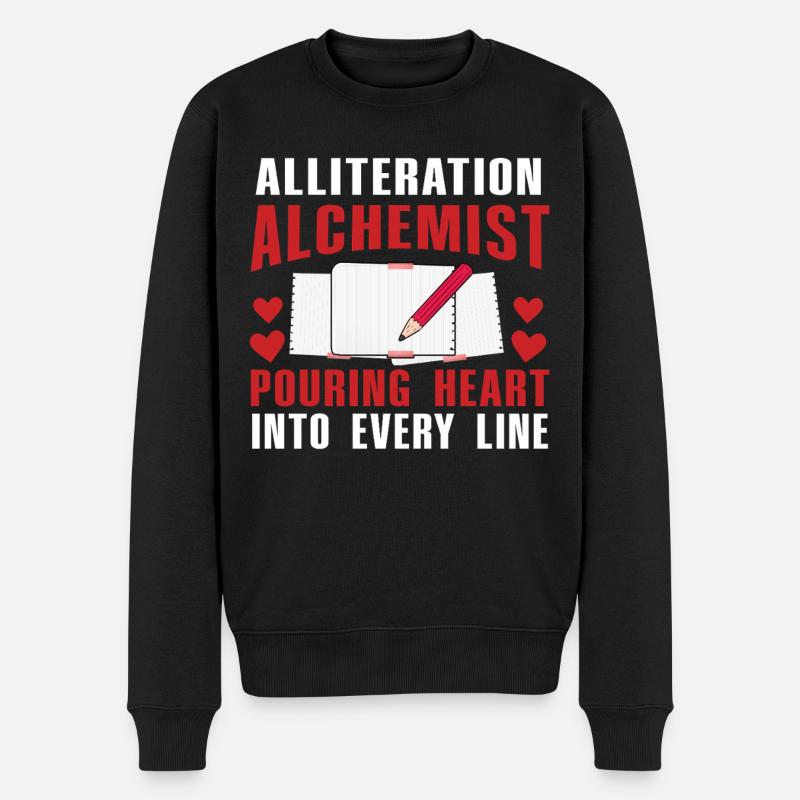 Alliteration Alchemist Poetry Slam - Männer Premium Bio Pullover - Schwarz