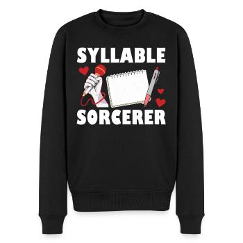 Silbenzauberer Poetry Slam - Männer Premium Bio Pullover - Schwarz - Vorne - Nico (187cm)