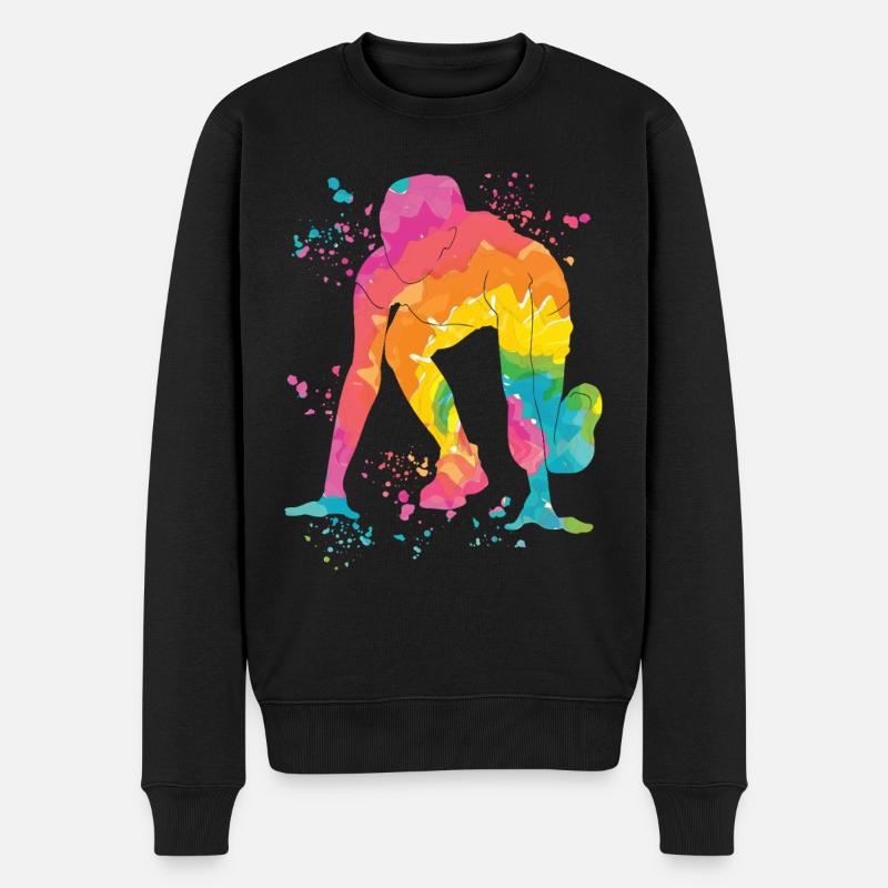 Sprinter Colorsplash Sprintender Sprint - Männer Premium Bio Pullover - Schwarz