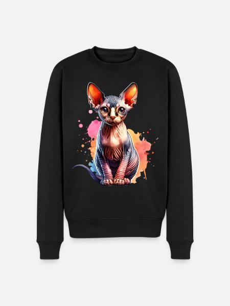 Cadeau Chat Sphynx - Pull Premium bio Homme - noir