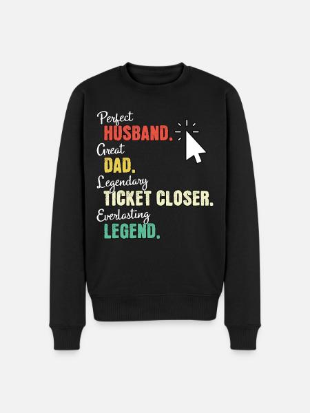 IT Ticket Papa - Männer Premium Bio Pullover - Schwarz