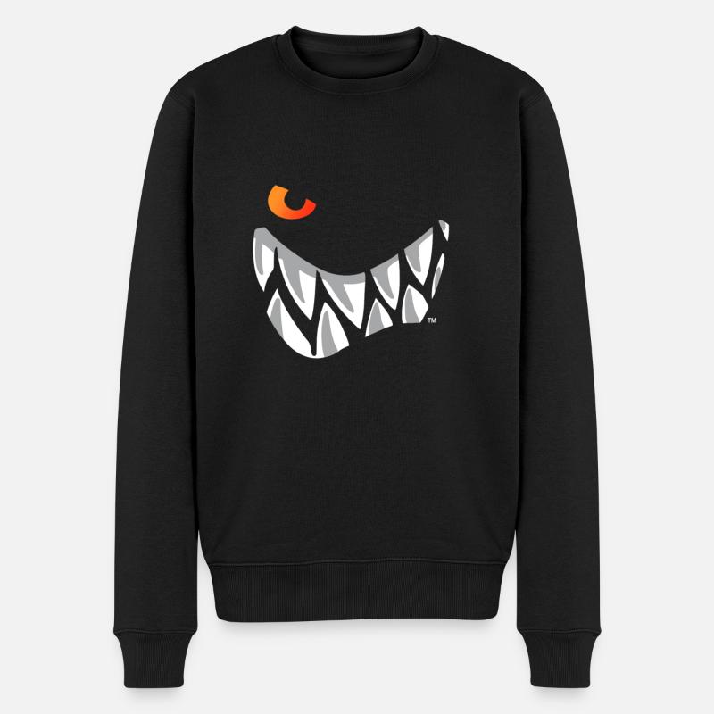 Die Wilden Kerle Grinsen - Männer Premium Bio Pullover - Schwarz