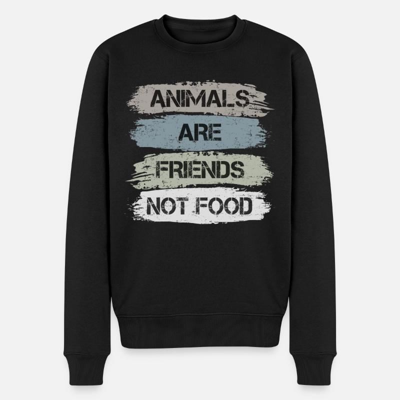 Tierschützer Tierschutz - Tiere sind Freunde - Männer Premium Bio Pullover - Schwarz