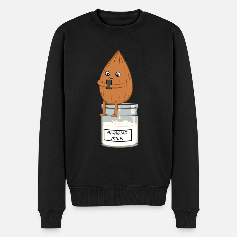 Mandelmilch Mandel Vegan Vegetarier Tierschützer - Männer Premium Bio Pullover - Schwarz