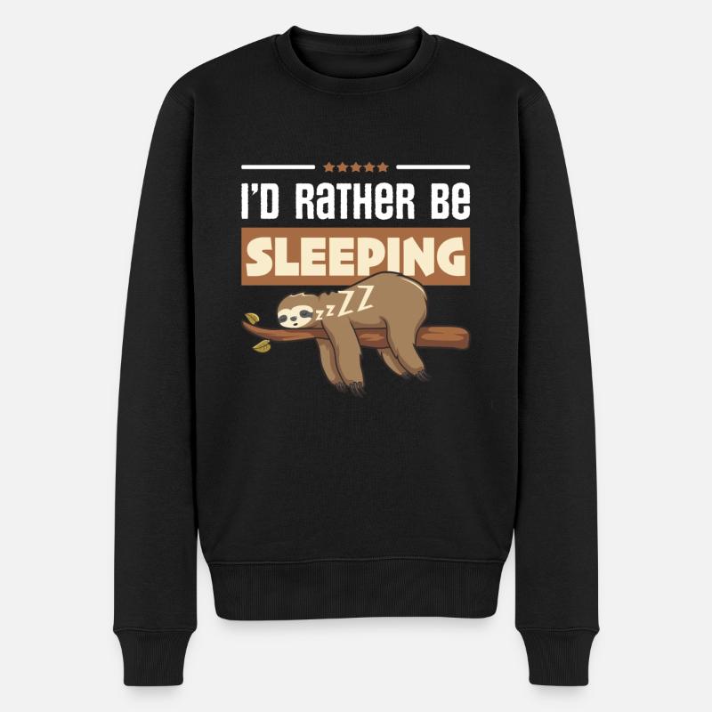 I'D RATHER BE SLEEPING FUNNY SLEEPING GIFT - Men's Premium Organic Jumper - black