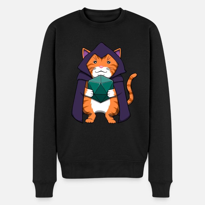Pen and Paper Katze RPG Tabletop Spielleiter - Männer Premium Bio Pullover - Schwarz